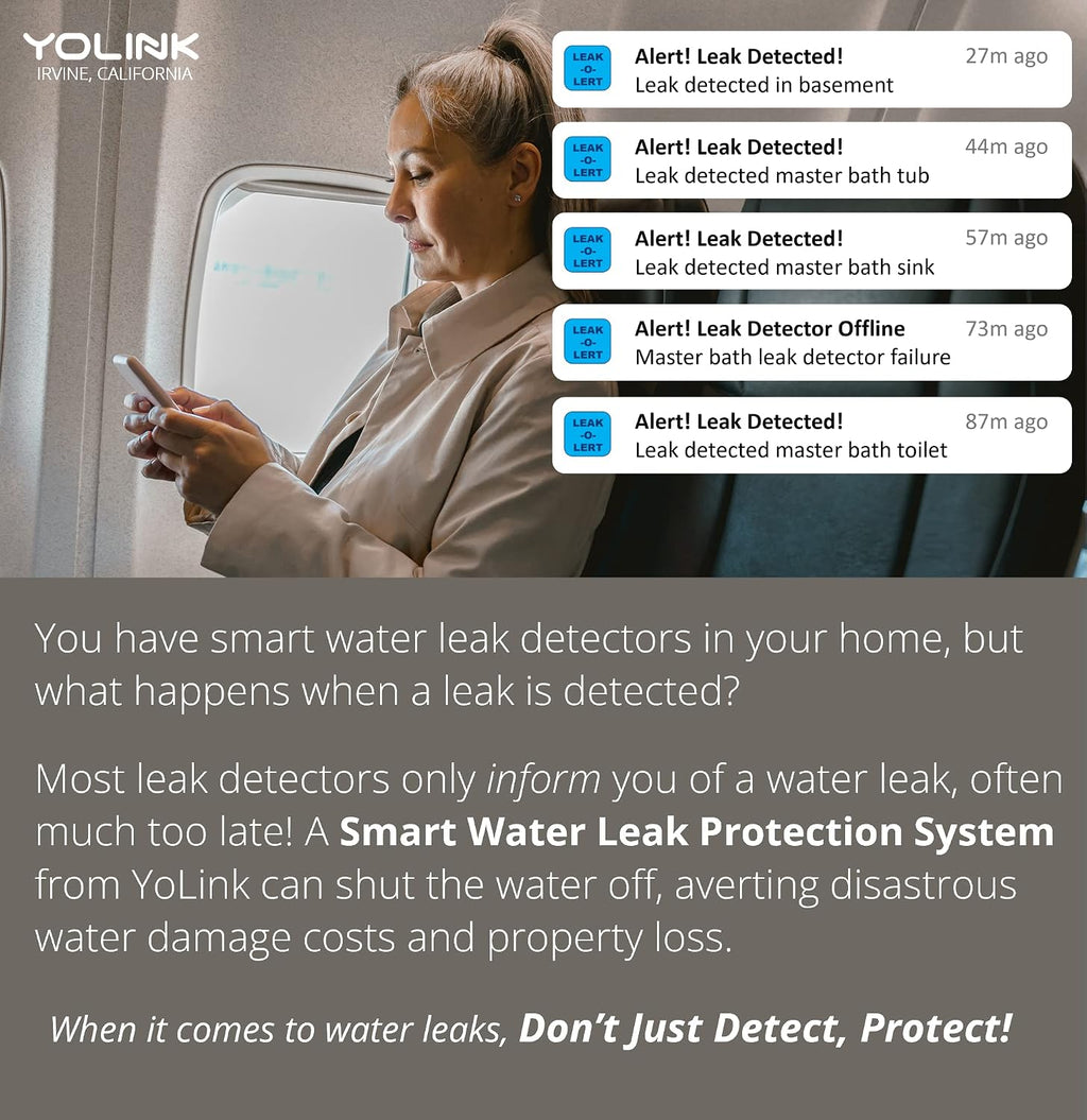Smart Home Starter Kit: Hub & Water Leak Sensor 1, Lora up to 1/4 Mile Open-Air Range, Sms/Text, Email & Push Notifications, W/Alexa, IFTTT, Home Assistant