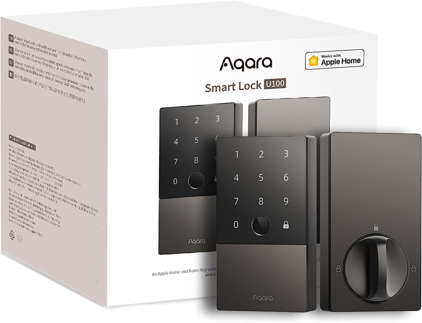 Smart Lock U100, Apple Home Key, Fingerprint Deadbolt, Gray | Matter over Thread, Keyless Entry Door Lock, Touchscreen Keypad, IP65 Weatherproof, Supports Apple Homekit, Alexa, Google