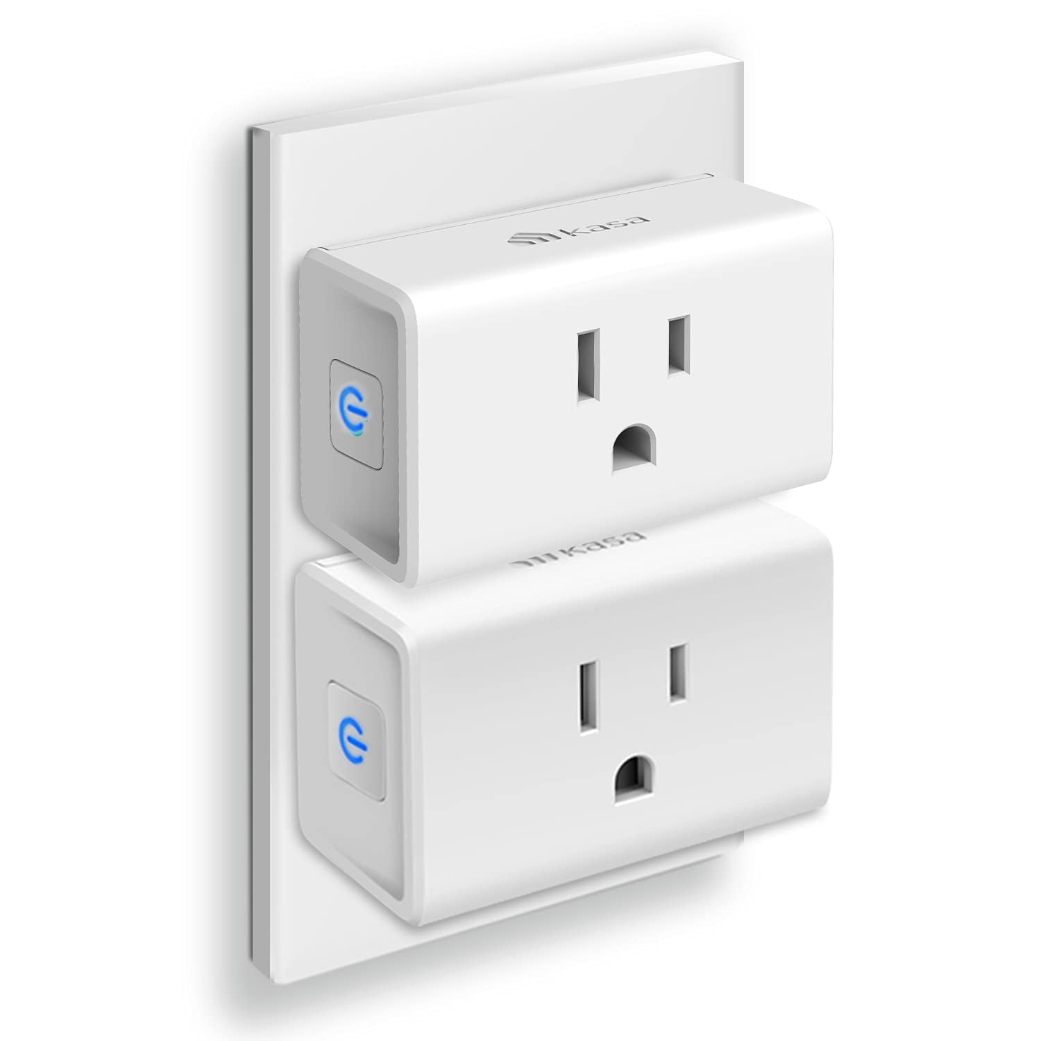 Kasa Smart Plug Ultra Mini 15A, Smart Home Wi-Fi Outlet Works with Alexa, Google Home, No Hub Required, UL Certified, 2.4G Wifi Only, 2 Count (Pack of 1)(EP10P2) , White
