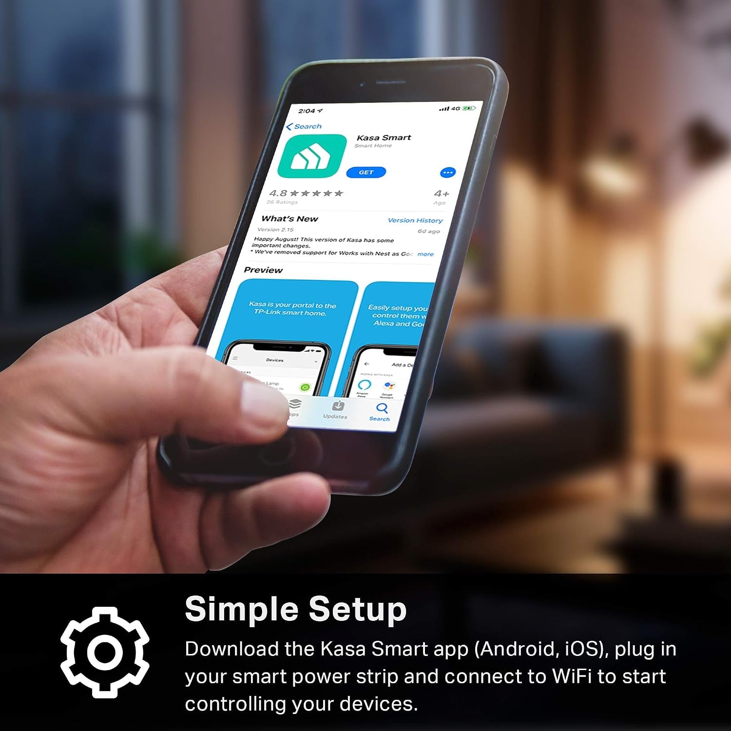 Kasa Smart Plug Power Strip KP303, Surge Protector with 3 Individually Controlled Smart Outlets and 2 USB Ports, Works with Alexa & Google Home, No Hub Required , White | Surge Protector with 3 Individually Controlled Smart Outlets and 2 USB Ports, Works with Alexa & Google Home