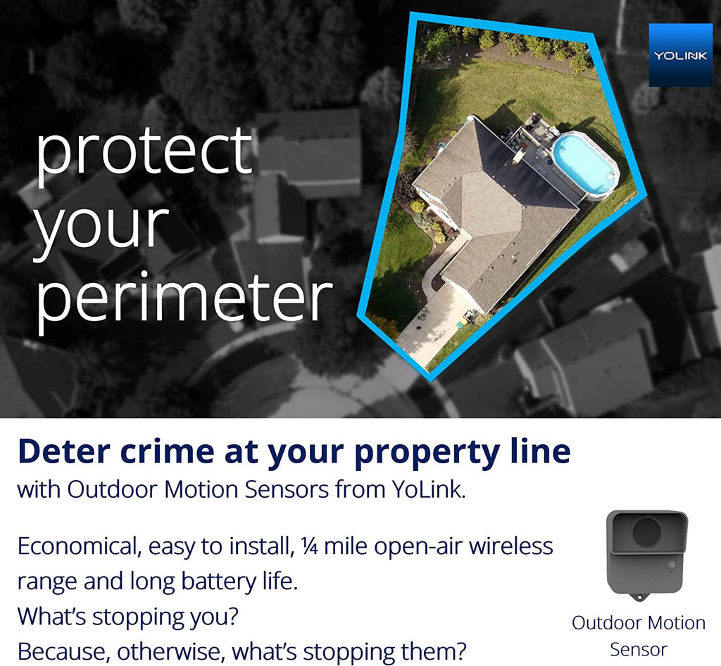 Lora Smart Outdoor Motion Detector Sensor, Driveway Alert, Property Invasion/Tresspassing Detector, 1/4 Mile Open Air Range, Email/Sms/Push Alerts, Alexa, IFTTT, Home Assistant (Hub Required)