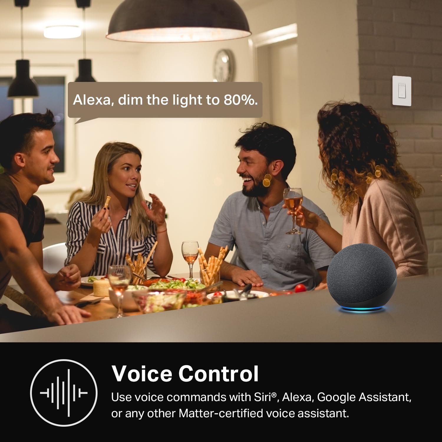Dimmer Switch HS220P3, Single Pole, Needs Neutral Wire, 2.4Ghz Wi-Fi Light Switch Works with Alexa and Google Home, UL Certified,, No Hub Required, 3-Pack