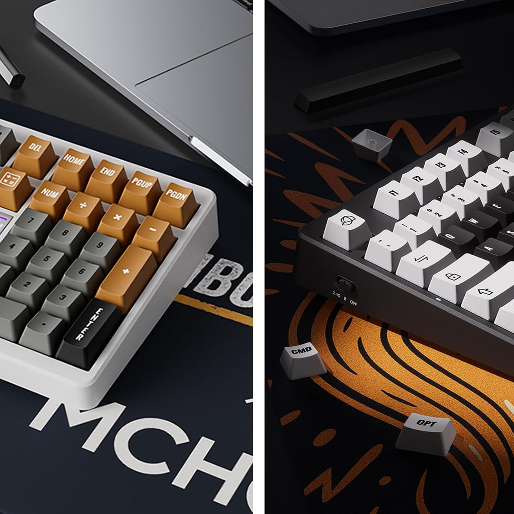 UT98 Wireless Mechanical Keyboard Compact Silent Gaming Keyboard with Knob Tri-Mode Connection Hot Swappable Custom Creamy Keyboard Gasket Structure Pre-Lubed Linear Switches RGB Classic Silent